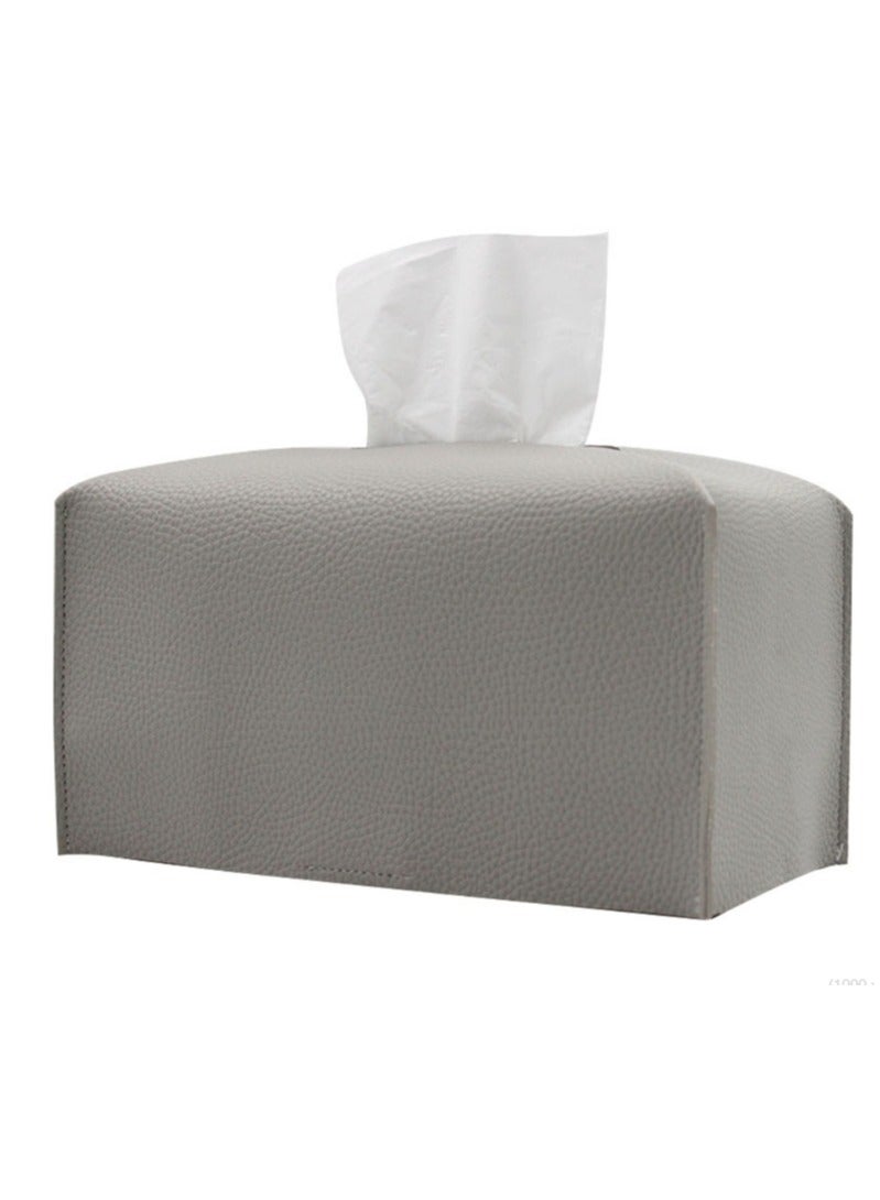 OASIS-TH Leather Tissue Box Cover Home Decorations for Living Room, Bedroom and Office Car Tissue Holder  Tissue Holder Tissue Box Holder for Car Tissue Box Cover for Car Color Grey 