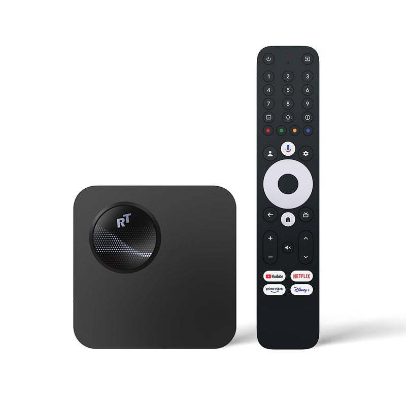 RT ROCKTEK روك تيك GX1 جهاز بث UHD - مشغل بث Google TV 4K UHD، HDR، Dolby Vision و Atmos، Wifi6 - AISR، AIPQ، QMS - شريحة Realtek RTD1325 - جهاز تحكم صوتي، تلفاز مباشر، Google Cast، التحكم في المنزل الذكي - Image 1