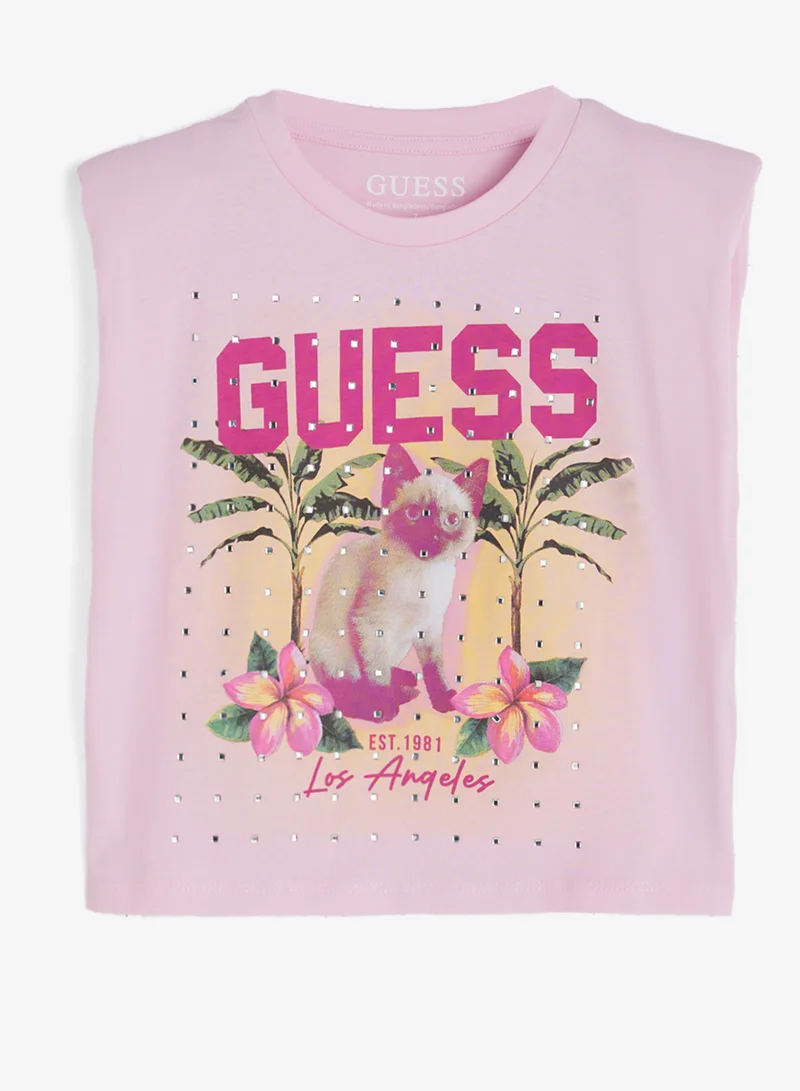 GUESS Youth Graphic Crew Neck T-Shirt