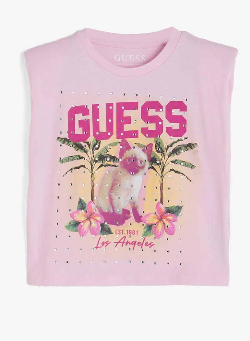 GUESS Youth Graphic Crew Neck T-Shirt