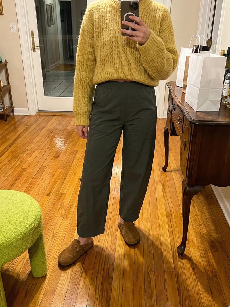LOMON Wide Leg Barrel Pants for Women Stretch Comfy Barrel Travel Golf Baggy Carpri Crop Trousers 2026 Outfit, Graphite - Image 4