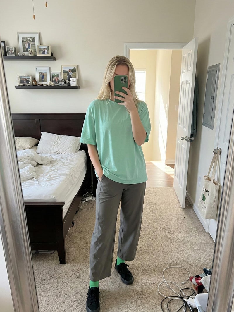 LOMON Wide Leg Barrel Pants for Women Stretch Comfy Barrel Travel Golf Baggy Carpri Crop Trousers 2026 Outfit, Graphite - Image 5