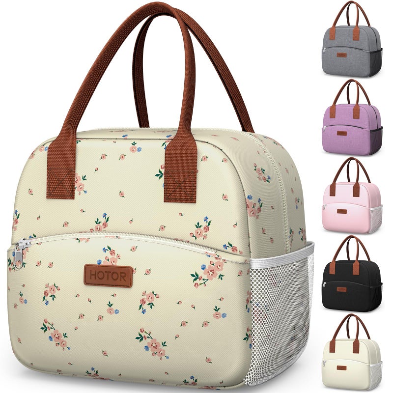 HOTOR Lunch Bag for Women Men WearResistant Insulated Lunch Box with Large Capacity MultiFunctional Cooler Bag for Office Picnic Blossom Beige 10L 1060 x 590 x 950 - Image 2