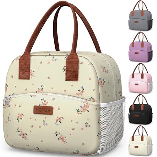 HOTOR Lunch Bag for Women Men WearResistant Insulated Lunch Box with Large Capacity MultiFunctional Cooler Bag for Office Picnic Blossom Beige 10L 1060 x 590 x 950 - Image 1