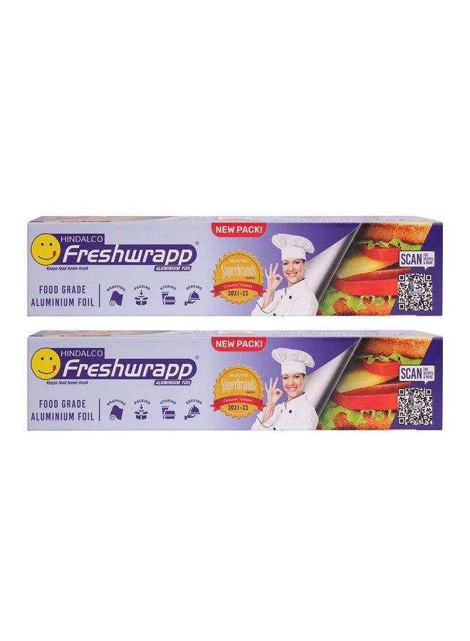 Freshwrapp Hindalco Aluminium Foil 72 Meters, 11microns (Pack of 2) | Food Packing, Wrapping, Storing and Serving - Image 1