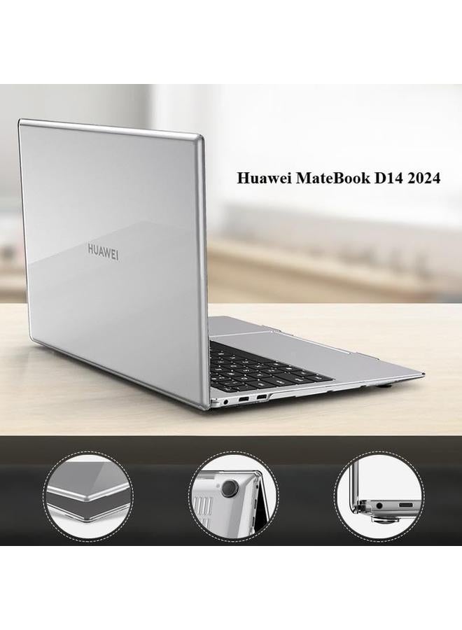 erorex Laptop Case Compatible With Huawei Matebook D14 2024 14 Inch Crystal And Matte Pc Cover Laptop Protective Hard Shell Crystal Black - Image 2