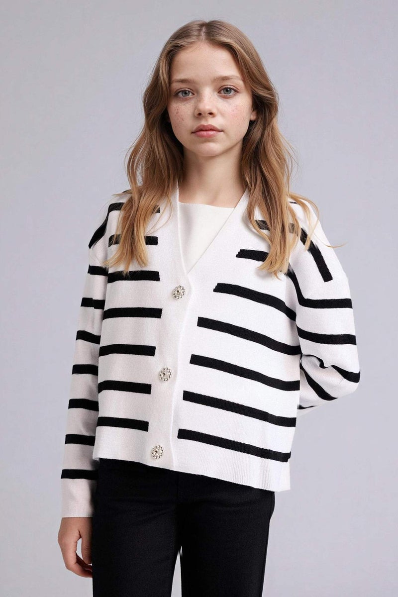 DeFacto Girl Regular Fit V-Neck Cardigan - Image 1