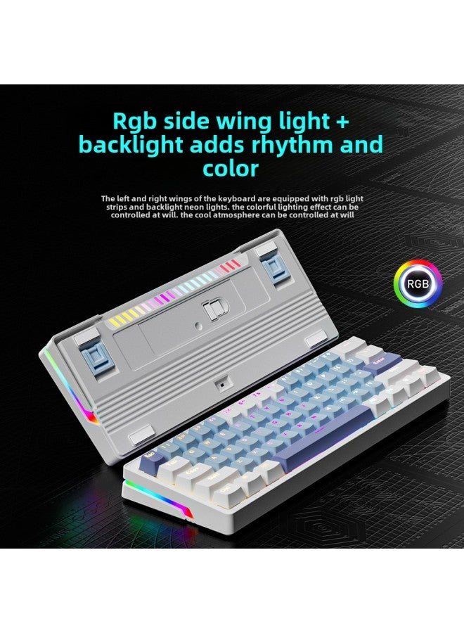 AG61 Keyboard Portuguese Russian Thai Spanish Keycap Wired Gaming E-sports Keyboard Mute Mechanical Keyboard-Color:61-key Russian/black  Office Silent Axis - Image 3