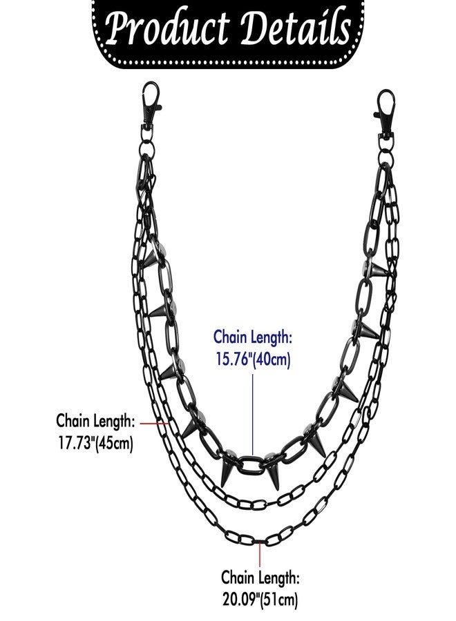 OIDEA Pants Chain for Women Men: Vintage Gothic Rivet Layered Jeans Chains Hip Hop Punk Rock Wallet Chain Clothing Accessories Halloween Jewelry, Black - Image 4