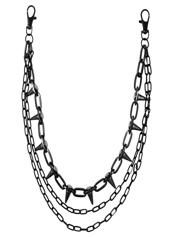 OIDEA Pants Chain for Women Men: Vintage Gothic Rivet Layered Jeans Chains Hip Hop Punk Rock Wallet Chain Clothing Accessories Halloween Jewelry, Black - Image 1