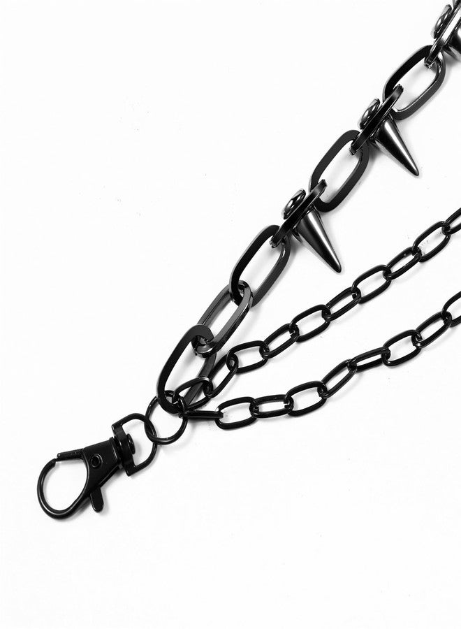 OIDEA Pants Chain for Women Men: Vintage Gothic Rivet Layered Jeans Chains Hip Hop Punk Rock Wallet Chain Clothing Accessories Halloween Jewelry, Black - Image 5