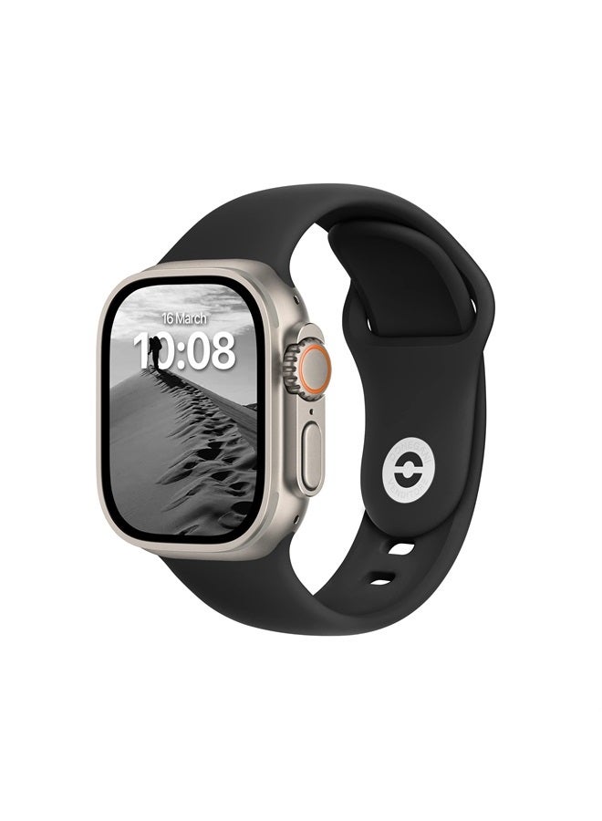 Compatible with Apple Watch Band Ultra Se 49mm 45mm 44mm 42mm Men Women Series 8 7 6 5 4 3 2 1 in color Black｜Sport Bands Silicone Bracelet Strap