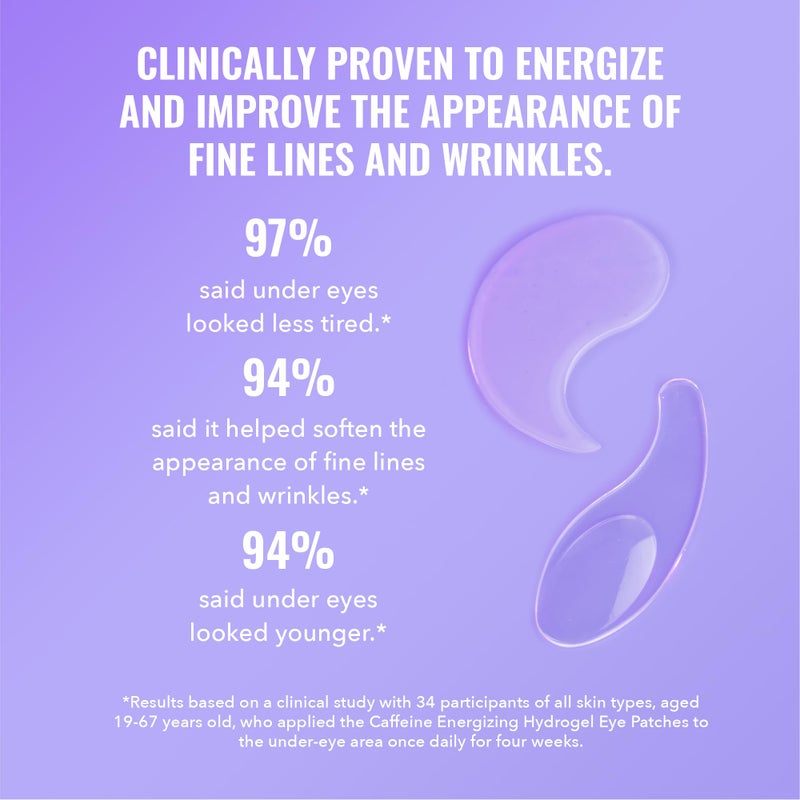 Good Molecules لصقات العين الهيدروجيل المنشطة بالكافيين من جود مولكيولز - قناع عين مع حمض الهيالورونيك لترطيب وتقليل الانتفاخ - عبوة من 30، للعناية بالبشرة للوجه - Image 4