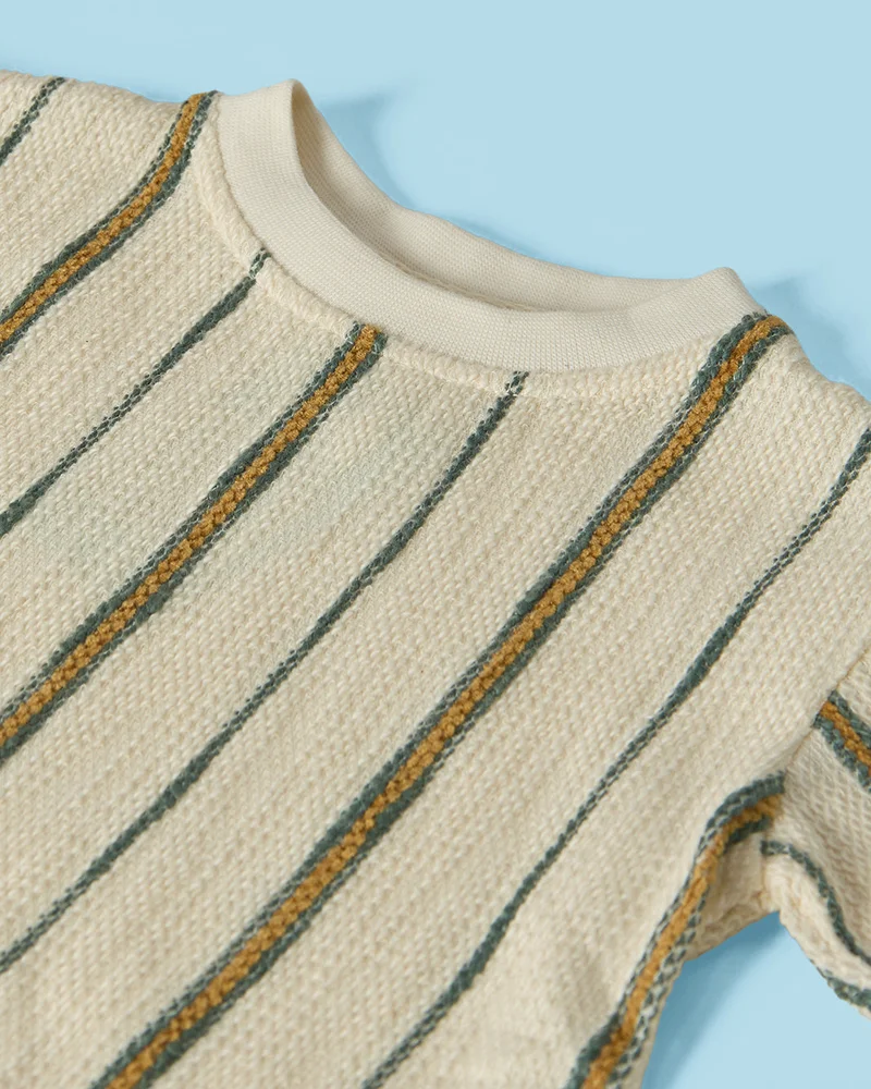 REDTAG Infant Boys Striped Jacquard T-Shirt