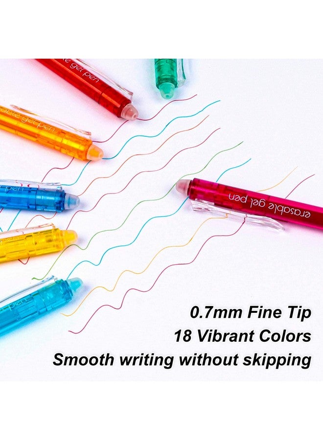 Lineon Le Gel Pens, 22 Colors Lineon Retractable Erasable Pens Clicker, Fine Point, Make Mistakes Disappear, Assorted Color Inks For Drawing Writing Planner And Crossword Puzzles - Image 4