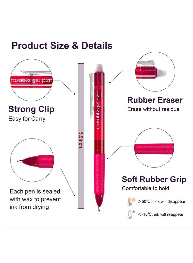 Lineon Le Gel Pens, 22 Colors Lineon Retractable Erasable Pens Clicker, Fine Point, Make Mistakes Disappear, Assorted Color Inks For Drawing Writing Planner And Crossword Puzzles - Image 3