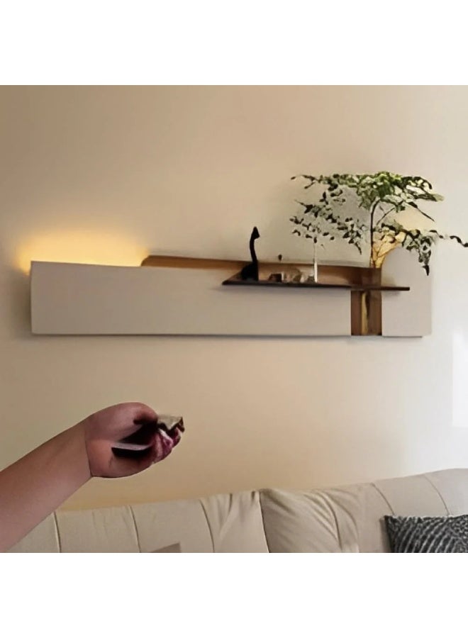 Gardenia Insyab Plate – Hidden Light Wall Art with Glass Rose Holder and Remote Control – Elegant Illuminated Decorative Panel for Living Room, Entrance, or Bedroom – Premium Wooden Design (Green Tree Branches) - Image 3