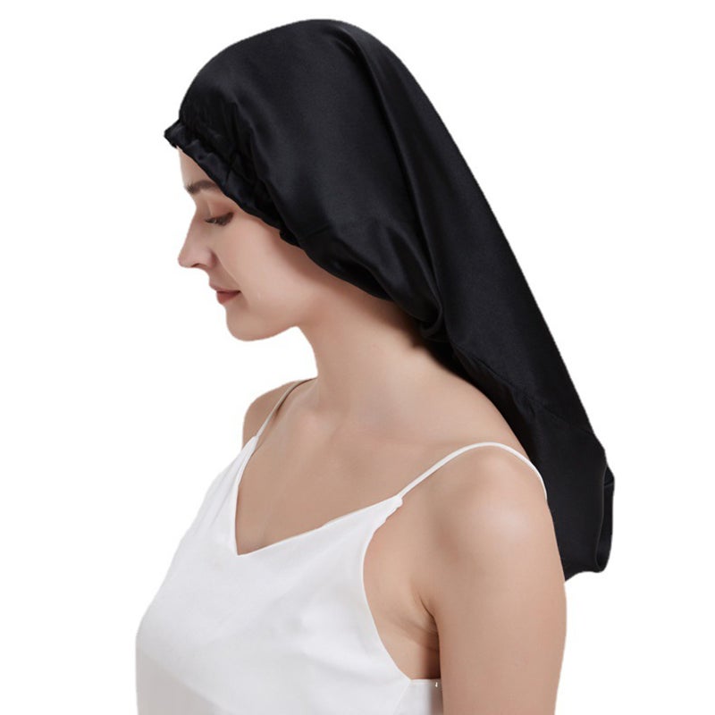 Adjustable Elastic Silk Long Sleep Cap Postpartum Household Hair Care Sleep Cap - Image 5