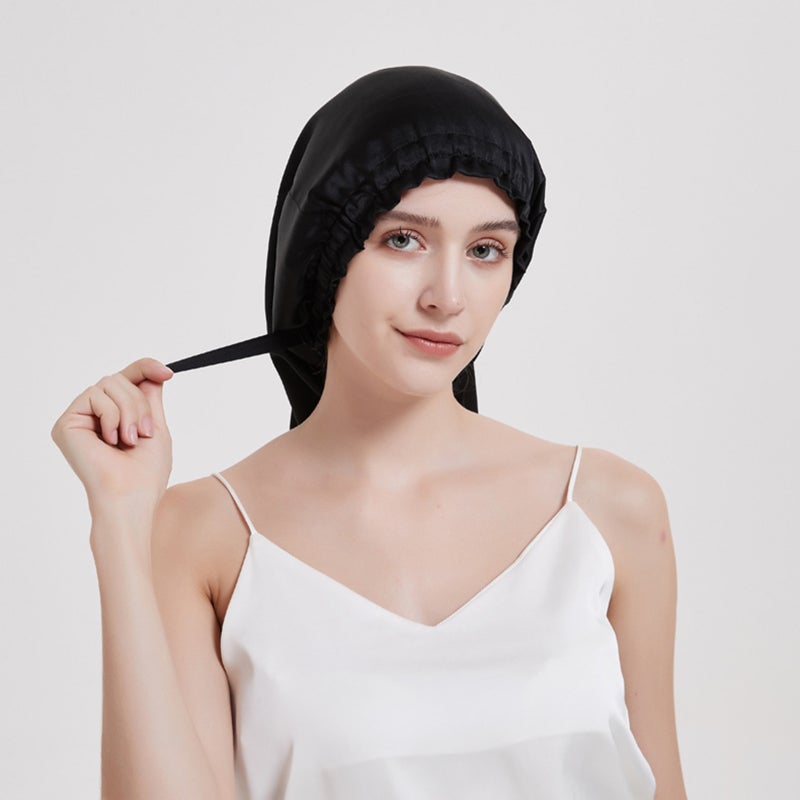 Adjustable Elastic Silk Long Sleep Cap Postpartum Household Hair Care Sleep Cap - Image 4
