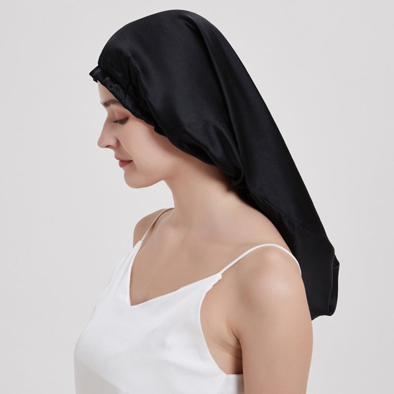 Adjustable Elastic Silk Long Sleep Cap Postpartum Household Hair Care Sleep Cap - Image 2