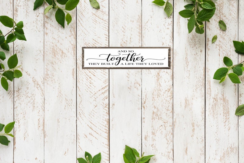 CSWLJS Rustic Metal Tin Signs And So Together They Built A Life They Loved Kitchen Sign Wall Decor White Vintage Farmhouse Bar Decor For Home Pantry Dining Room Coffee Shop 4x16 In - Image 5