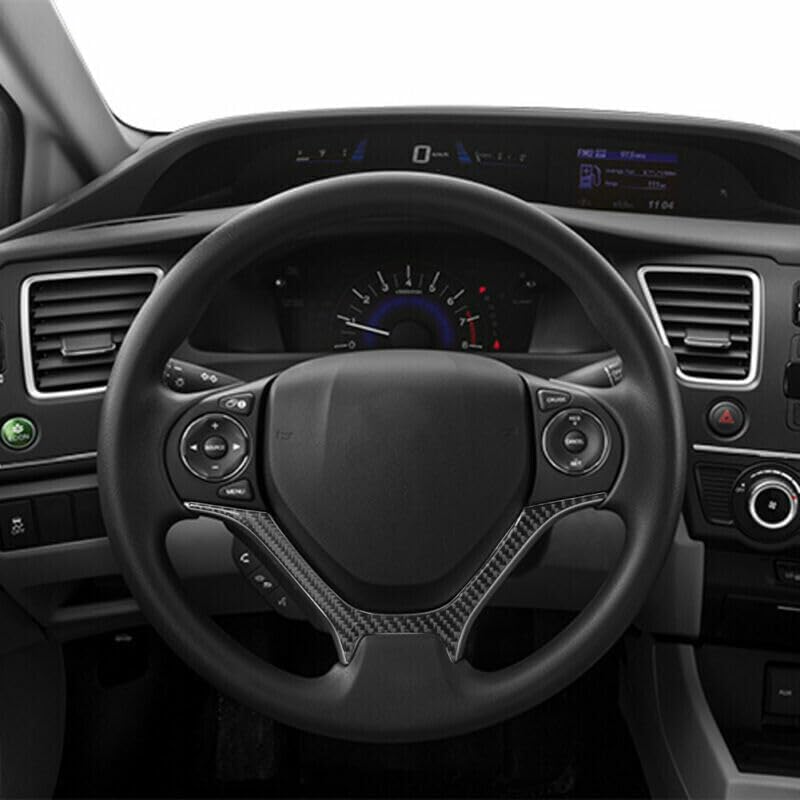 Wivplex Carbon Fiber Steering Wheel Trim for Civic 2012-2015 - Image 3