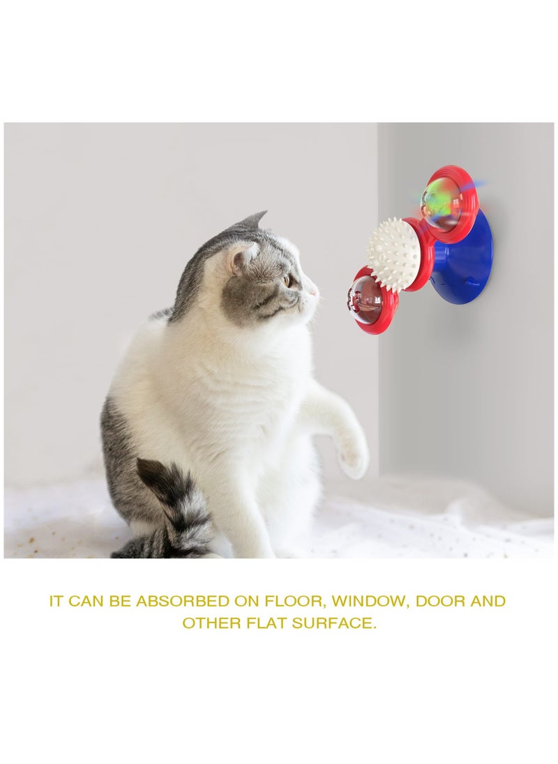 YACHIPET - Interactive Cat Toy Rotating Suction Cup with Catnip and Toothbrush for Teeth Cleaning and Anxiety Relief - Image 1