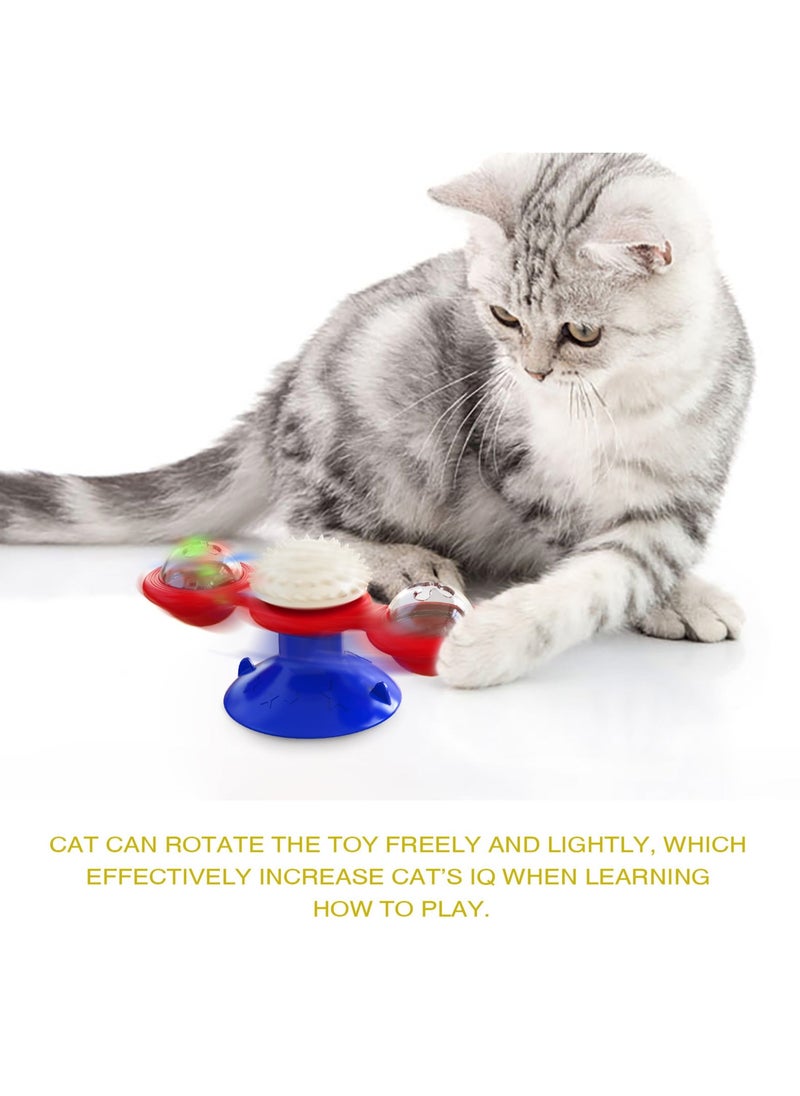 YACHIPET - Interactive Cat Toy Rotating Suction Cup with Catnip and Toothbrush for Teeth Cleaning and Anxiety Relief - Image 1