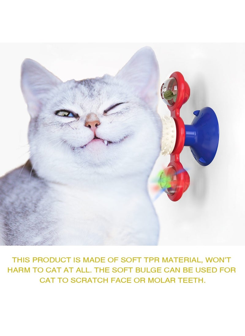 YACHIPET - Interactive Cat Toy Rotating Suction Cup with Catnip and Toothbrush for Teeth Cleaning and Anxiety Relief - Image 1