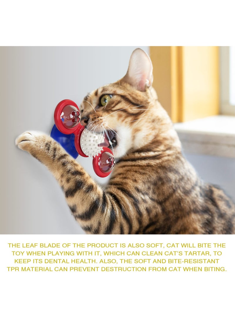 YACHIPET - Interactive Cat Toy Rotating Suction Cup with Catnip and Toothbrush for Teeth Cleaning and Anxiety Relief - Image 1