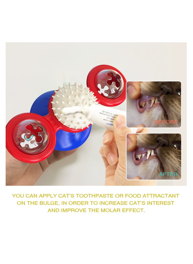 YACHIPET - Interactive Cat Toy Rotating Suction Cup with Catnip and Toothbrush for Teeth Cleaning and Anxiety Relief - Image 1