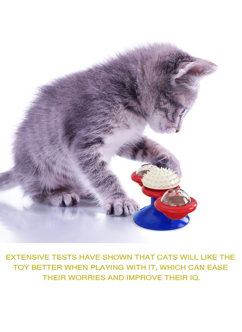 YACHIPET - Interactive Cat Toy Rotating Suction Cup with Catnip and Toothbrush for Teeth Cleaning and Anxiety Relief - Image 1