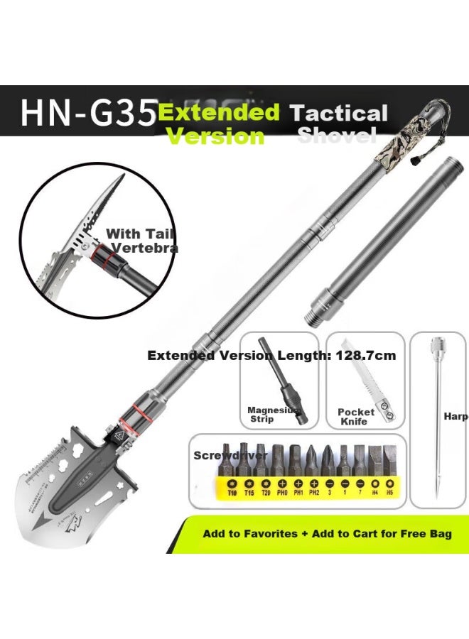Hannah Hana Hn-g35 Extended Version Military Shovel Multi-function Outdoor Camping Vehicle-mounted Folding Shovel Chinese Military Shovel Large Shovel - Image 2