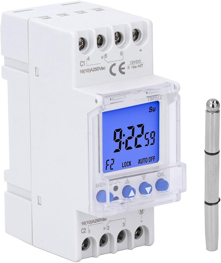 Programmable Digital Timer Switch 7 Days 24 Hours DIN Rail Mount - Image 1