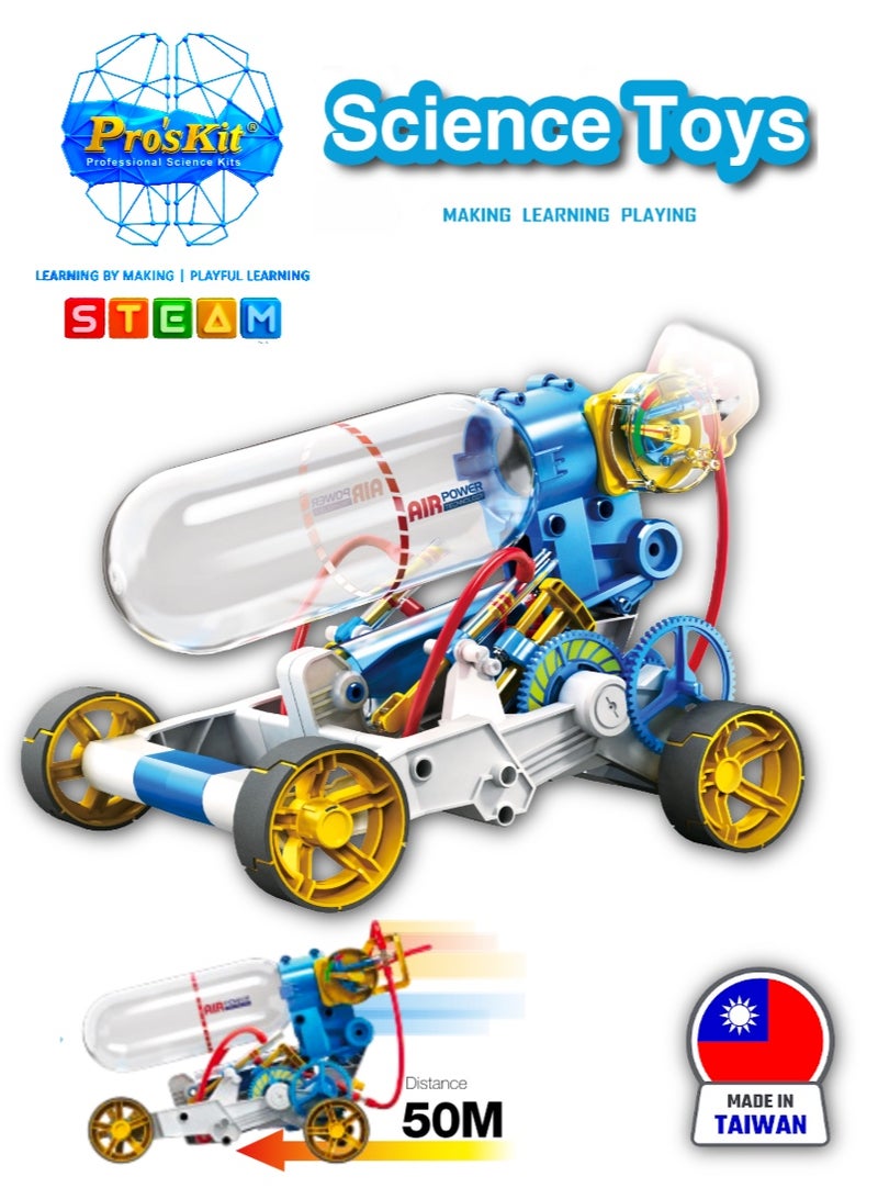 Pro'skit Pro’sKit GE-631 Air Engine Car Kit – DIY STEM Compressed-Air Propulsion Car Toy for Kids 10+ (Battery-Free Eco Car) - Image 1