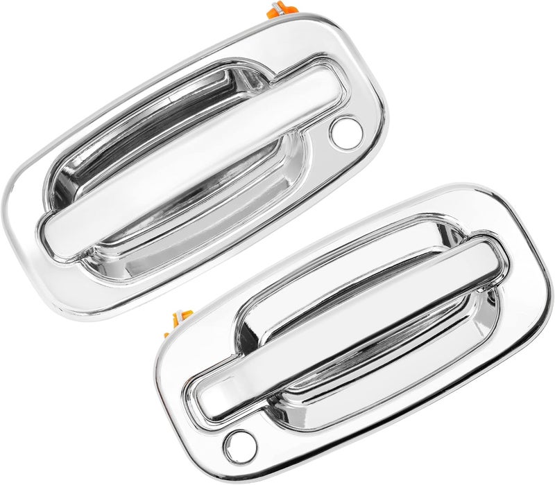 Gledewen Exterior Door Handles, All Chrome, Compatible with 1999-2007 Chevy Silverado Suburban Tahoe Avalanche, GMC Sierra Yukon, Cadillac Escalade, Front Left & Right Side | Replaces# 15034985, 15034986 Daily life matching design - Image 1