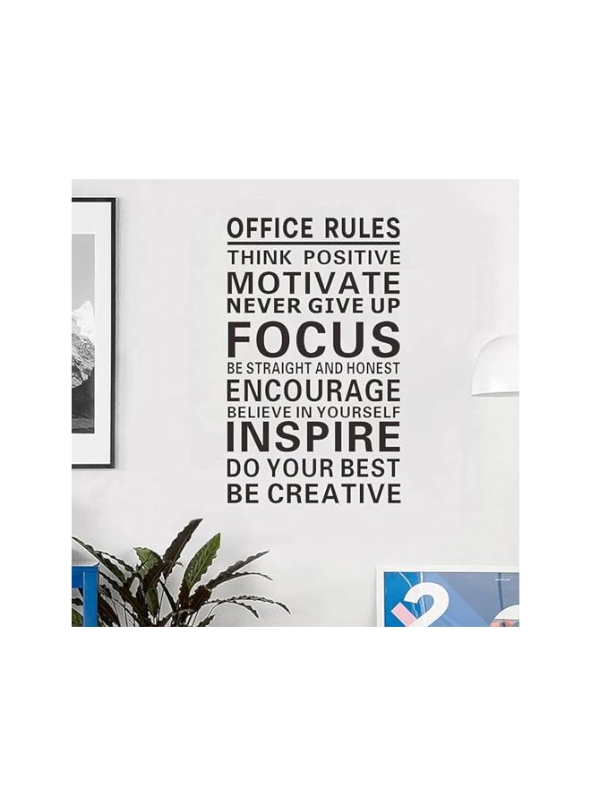 S-TOP Office Rules Wall Decal | Removable Vinyl Wall Sticker with Inspirational Quotes | DIY Wall Art for Office, Bedroom & Home Decoration - Image 3