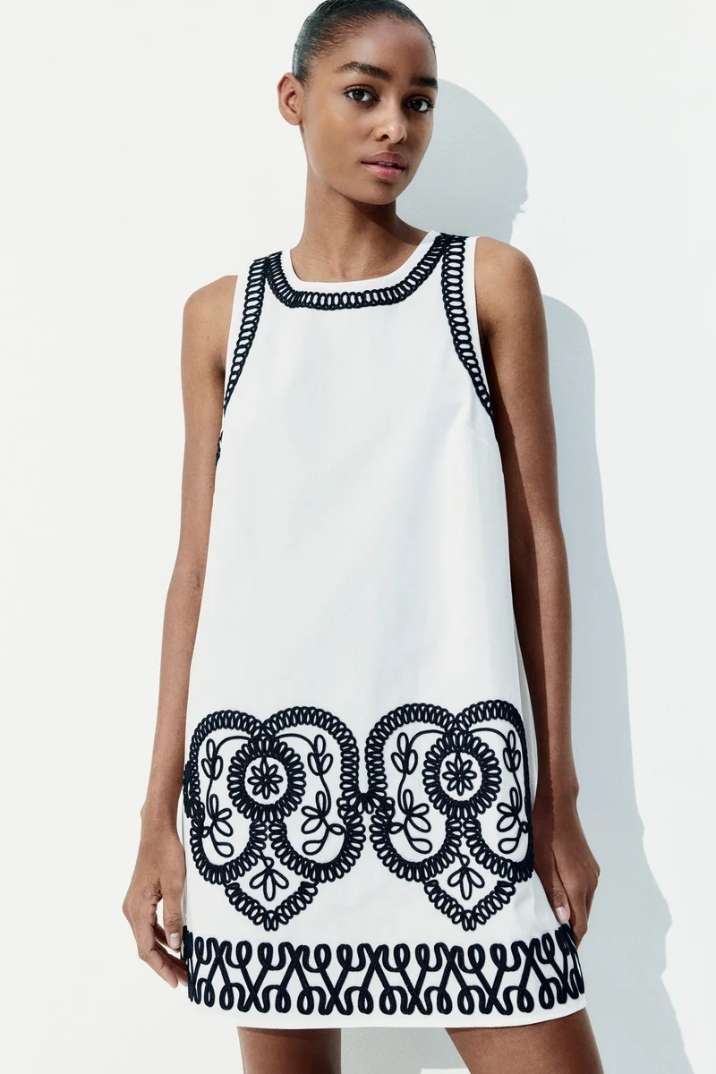 H&M Embroidered shift dress