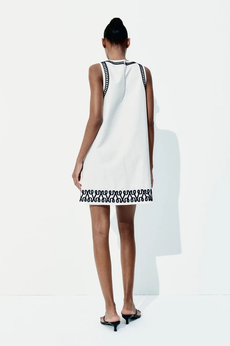 H&M Embroidered shift dress