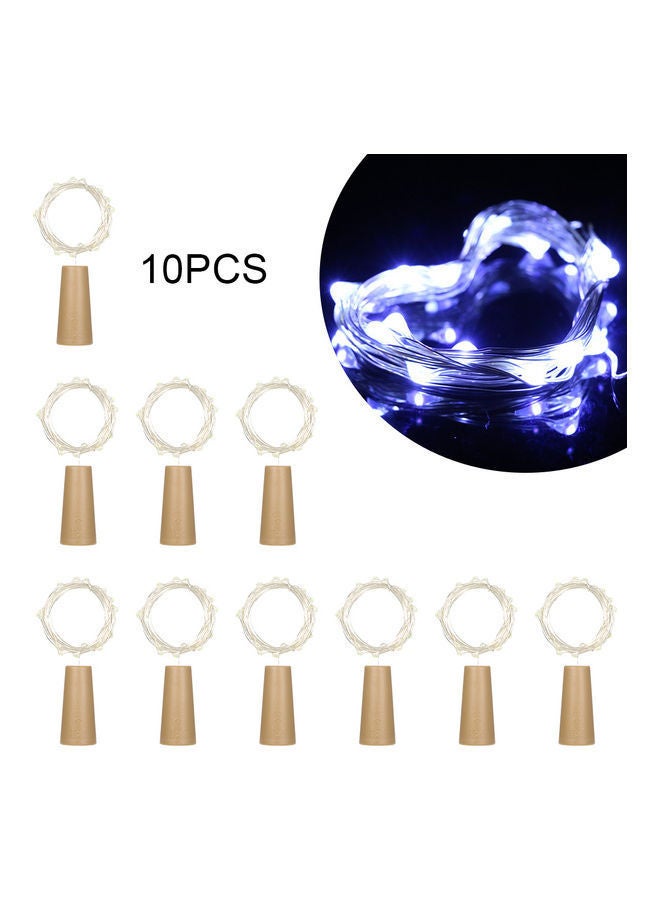 NIBEMINENT 10-Pack Twistable Bendable Foldable Bottle Stopper Atmosphere Lamp Blue/Beige - Image 1