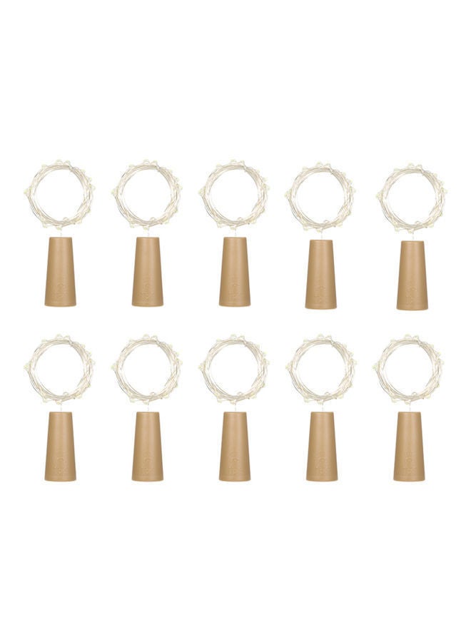 NIBEMINENT 10-Pack Twistable Bendable Foldable Bottle Stopper Atmosphere Lamp Blue/Beige - Image 2
