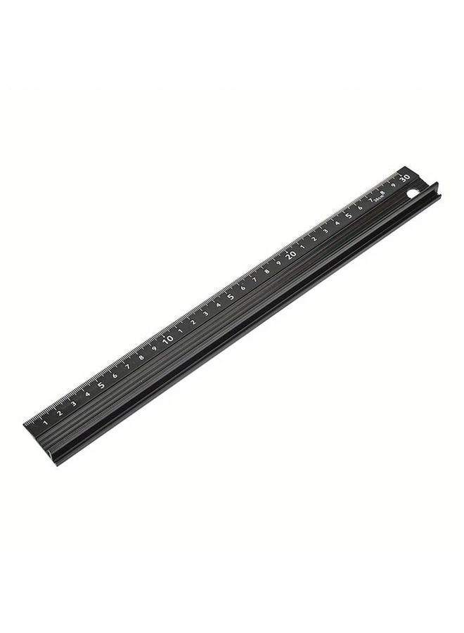 11 81 Inch Blue Aluminum Alloy Ruler Anti Slip Grip Laser Calibrated Scale - Image 5