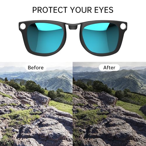 HIBLOKS هيدبلوك 4 قطع مشبك مت polarized لراي بان ميتا وايفرر وجن 2 (RW4006/RW4012 عادي 50-22)، مشبك تغيير اللون لمت وايفرر جن 2 لحماية عينيك، أنيق وعصري (فضي+أزرق+أصفر+بنفسجي) - Image 4