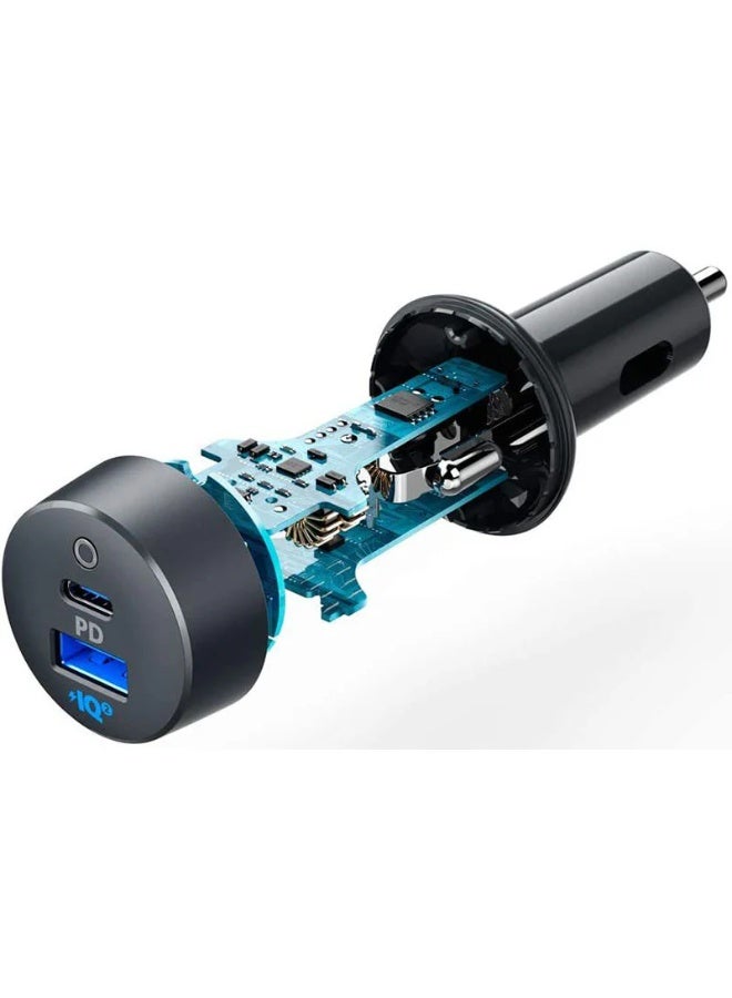 أنكر Anker A2732 35W PowerDrive Car Charger, Dual Port Fast Charging Adapter with 20W Power Delivery USB-C and 15W USB-A, Compact Mini Car Charger Compatible with iPhone, Samsung, iPad, and More - Image 4