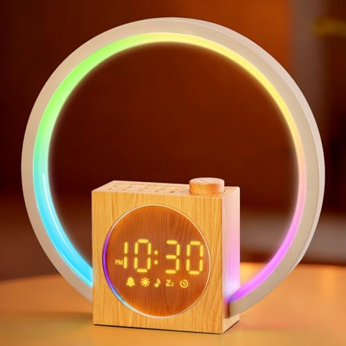 Zelaclock Sunrise Alarm Clock, White Noise Sound Machine, Alarm Clocks for Bedrooms with 12 Color Ambient Nightlight, White Noise Machine with 30 Soothing Sounds, Gifts for Adults, Kids, Couples and Friends - Image 1