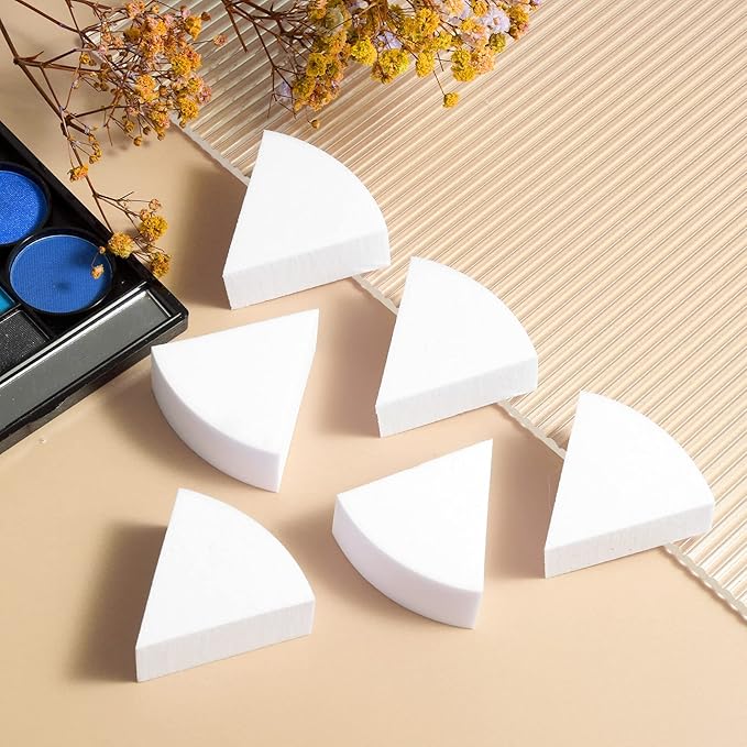 Sibba 6 PCS Beauty Blender Makeup Sponge Make Up Sponges Face Liquid Foundation Blending Mini Facial Applicator Holder Triangle Nail Art Tool Halloween Cosmetic Artist Set