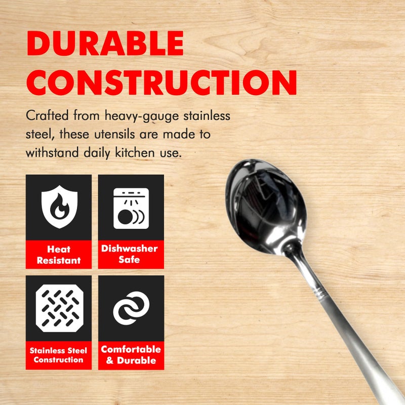 Chef Craft 10230 1-Piece Stainless Steel Solid Spoon,13-Inch - Image 2