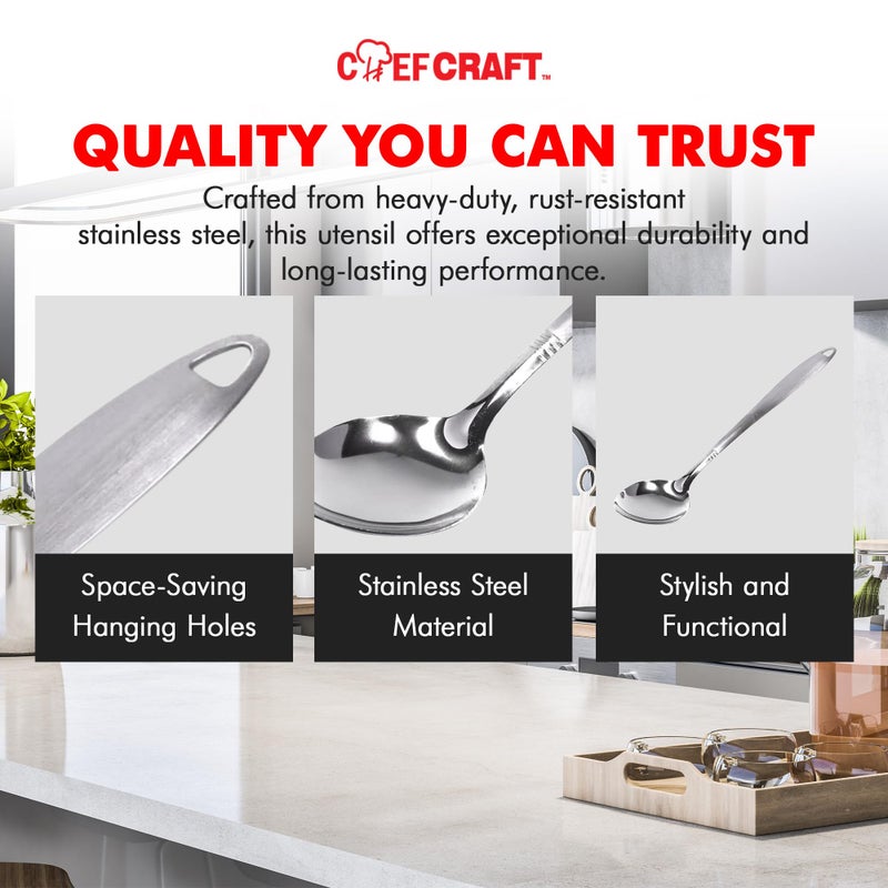 Chef Craft 10230 1-Piece Stainless Steel Solid Spoon,13-Inch - Image 4