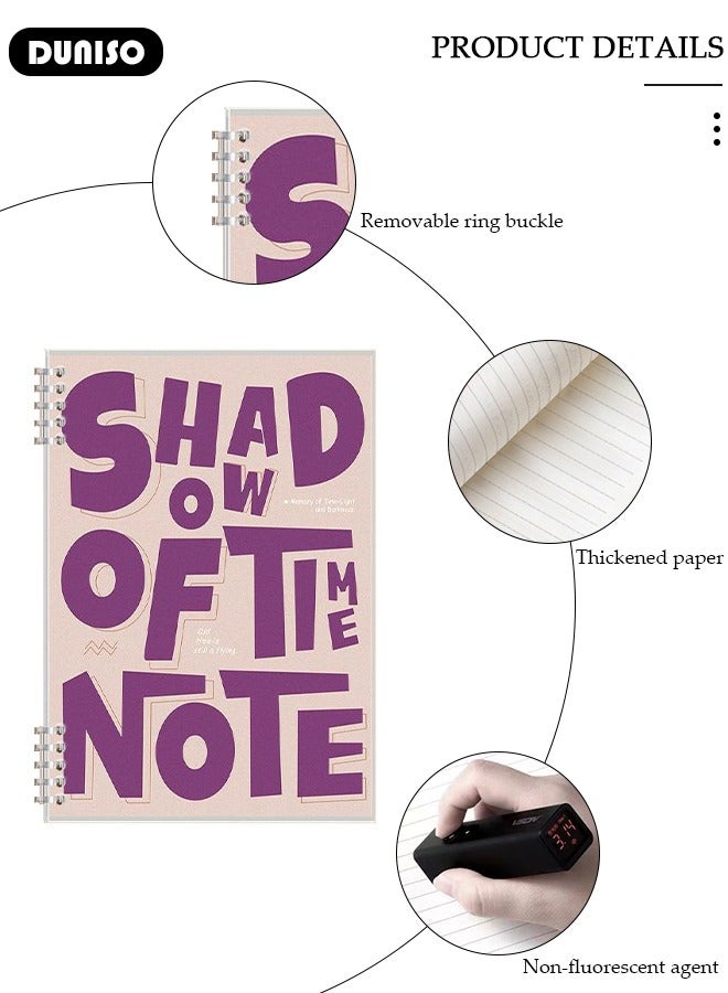 DUNISO دفتر ملاحظات A5 60 صفحة مع غلاف مقاوم للماء دفتر ورق مفكوك بسيط للطلاب دفتر يوميات ثقب دائري دفتر ملاحظات مفكوك قابل للإزالة دفتر أعمال للكتابة للطلاب والمكاتب - Image 2