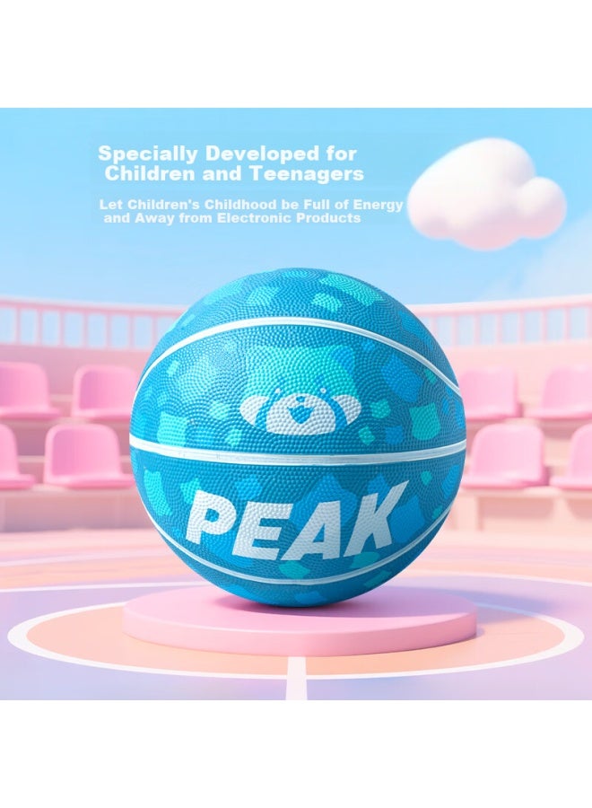 PEAK Basketball Kids Size 4 Indoor/Outdoor Professional Training High Bounce Anti-Slip Wear-Resistant Ball For Elementary School Kindergarten Children - Image 1